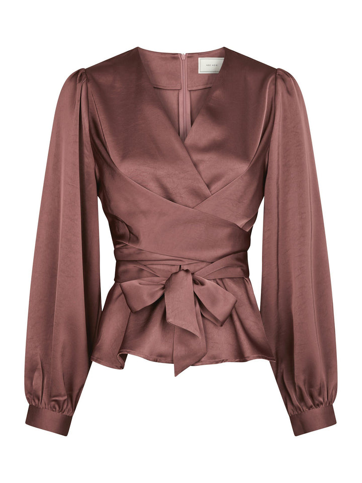 Neo Noir - Rista Heavy Sateen Blouse - Dark Rose