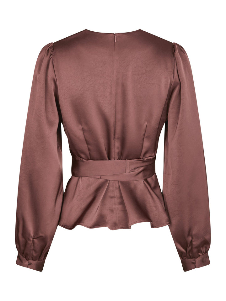 Neo Noir - Rista Heavy Sateen Blouse - Dark Rose