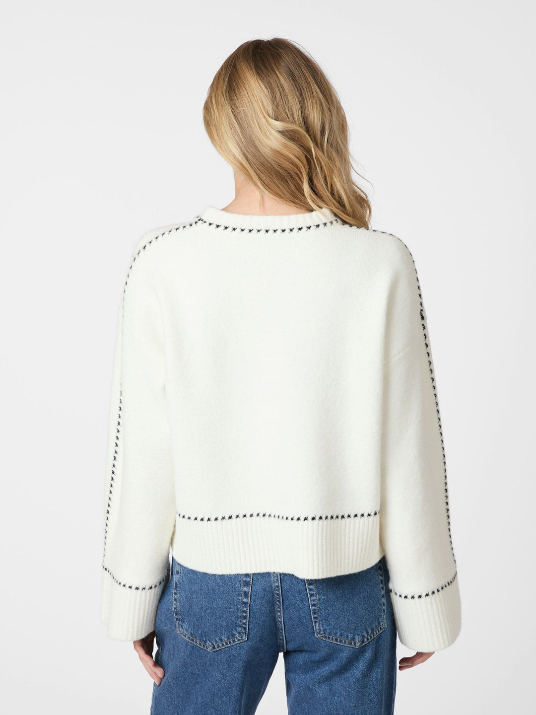 Neo Noir - Roeme Knit Stitch Blouse - Offwhite