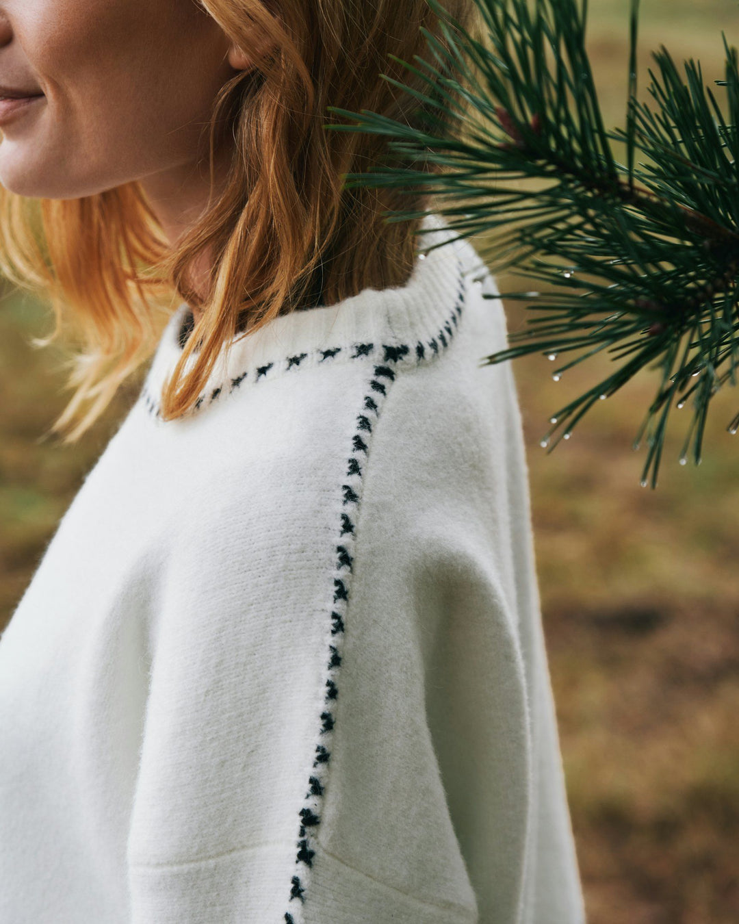 Neo Noir - Roeme Knit Stitch Blouse - Offwhite