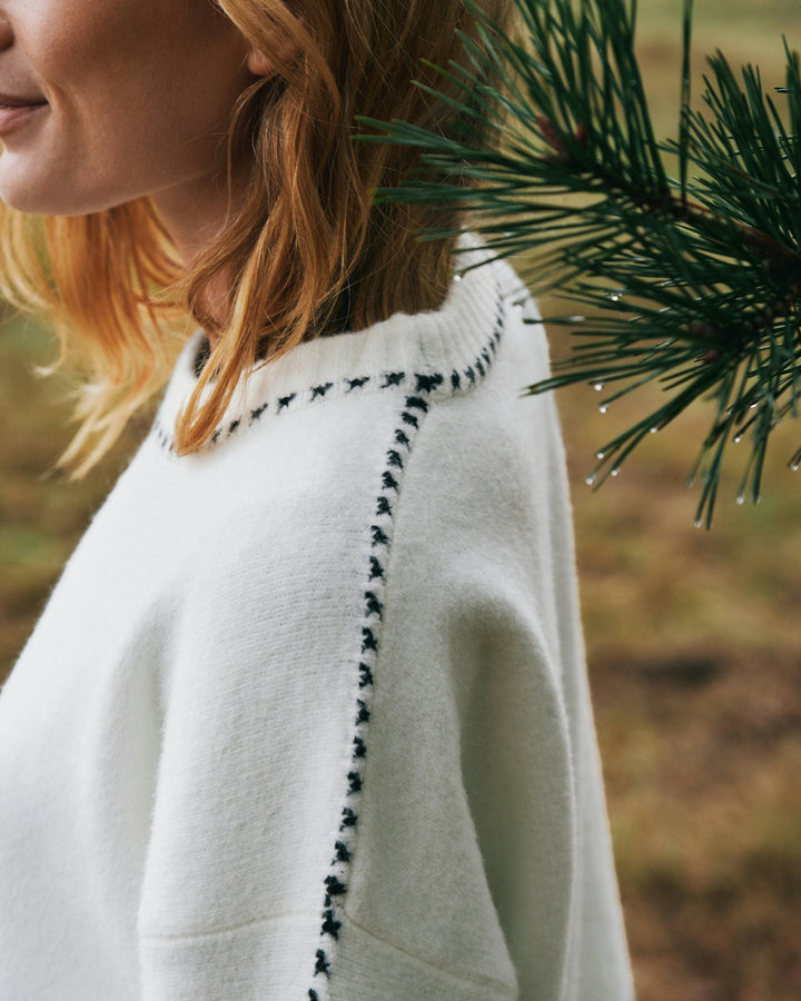 Neo Noir - Roeme Knit Stitch Blouse - Offwhite