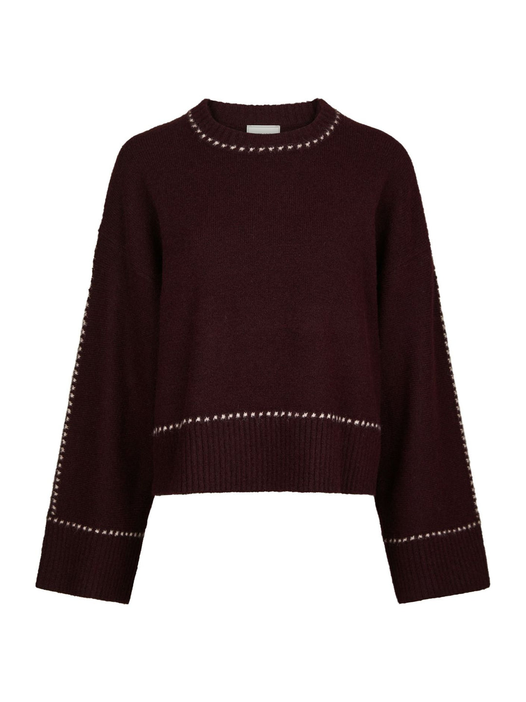 Neo Noir - Roeme Knit Stitch Blouse - Wine