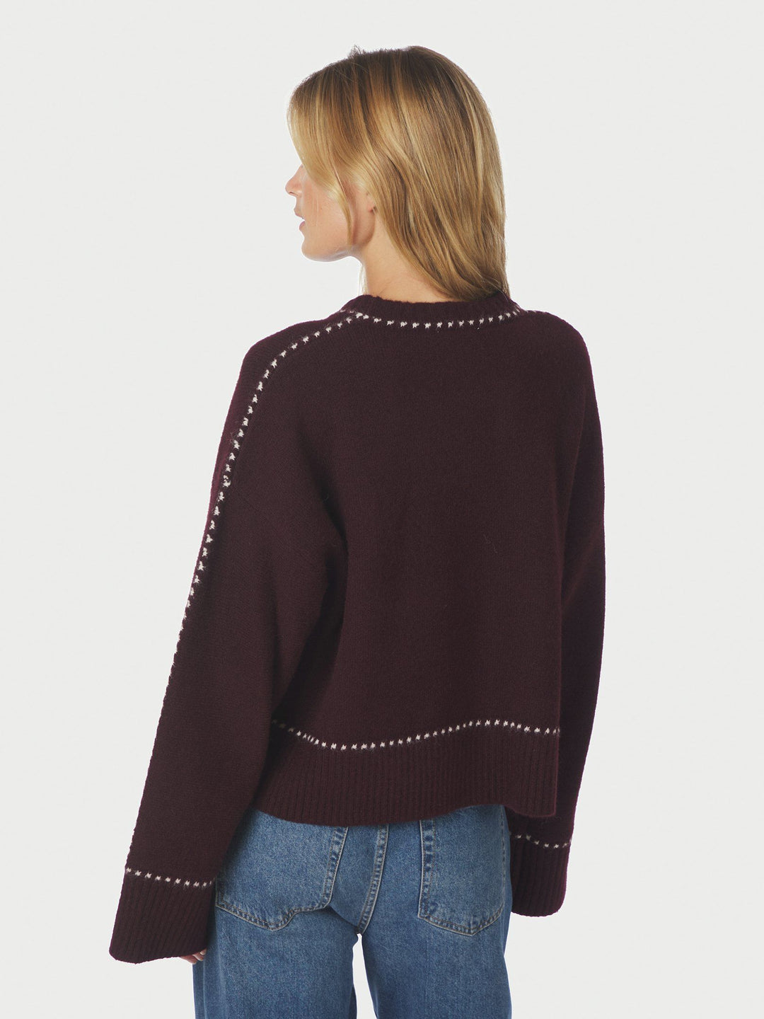 Neo Noir - Roeme Knit Stitch Blouse - Wine