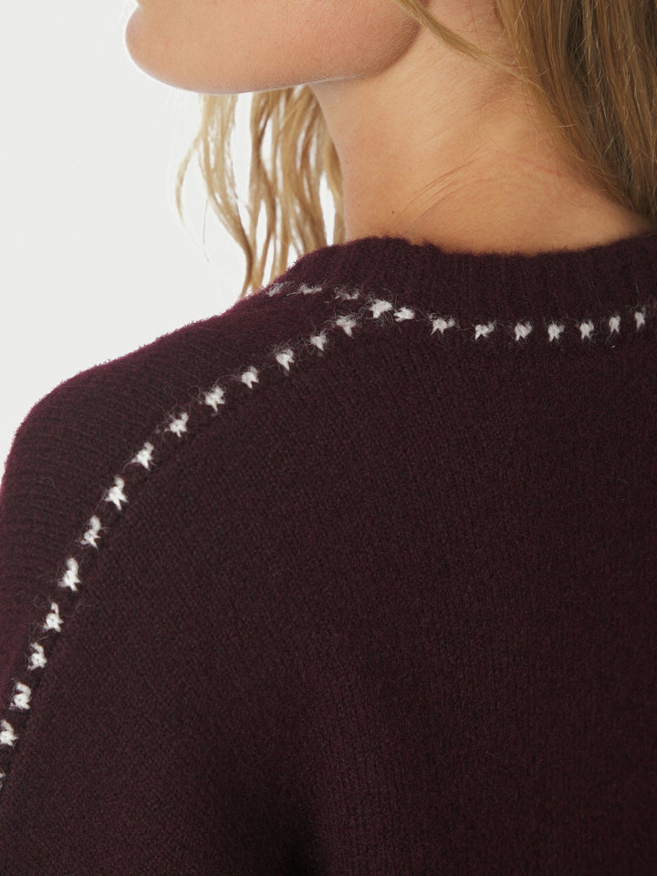 Neo Noir - Roeme Knit Stitch Blouse - Wine
