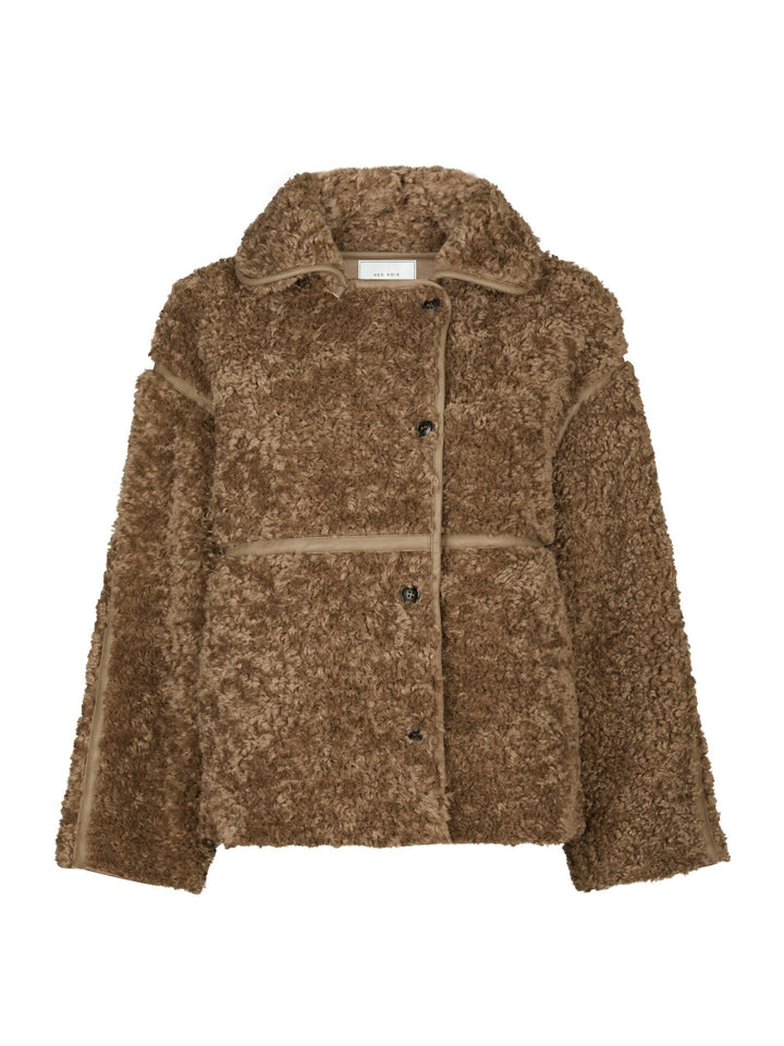 Neo Noir - Castor Faux Fur Jacket - Taupe