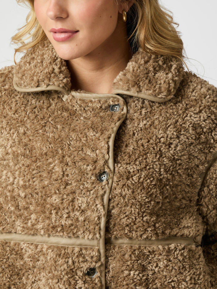 Neo Noir - Castor Faux Fur Jacket - Taupe
