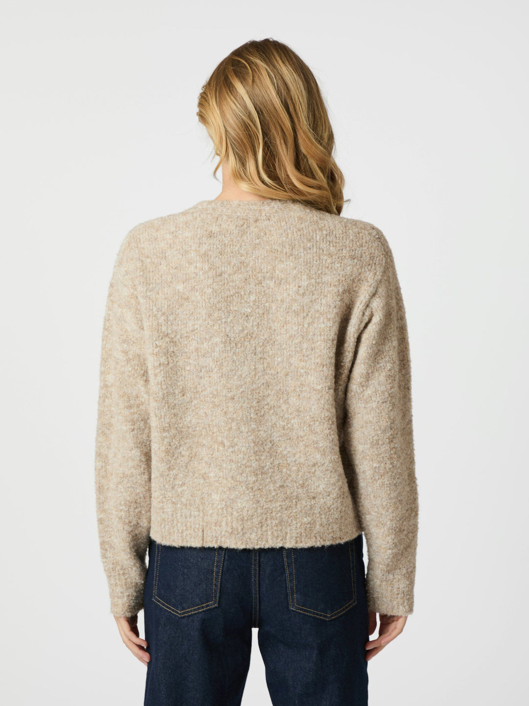 Neo Noir - Lavanda Boucle Cardigan - Dark Sand