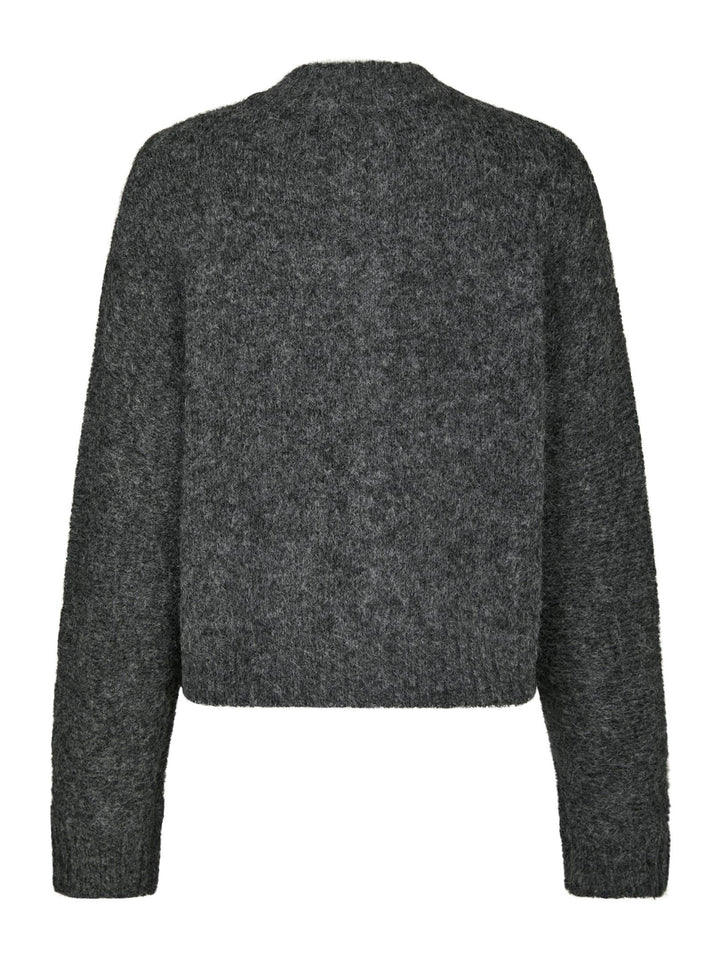 Neo Noir - Taura Fluffy Knit Cardigan - Antracit
