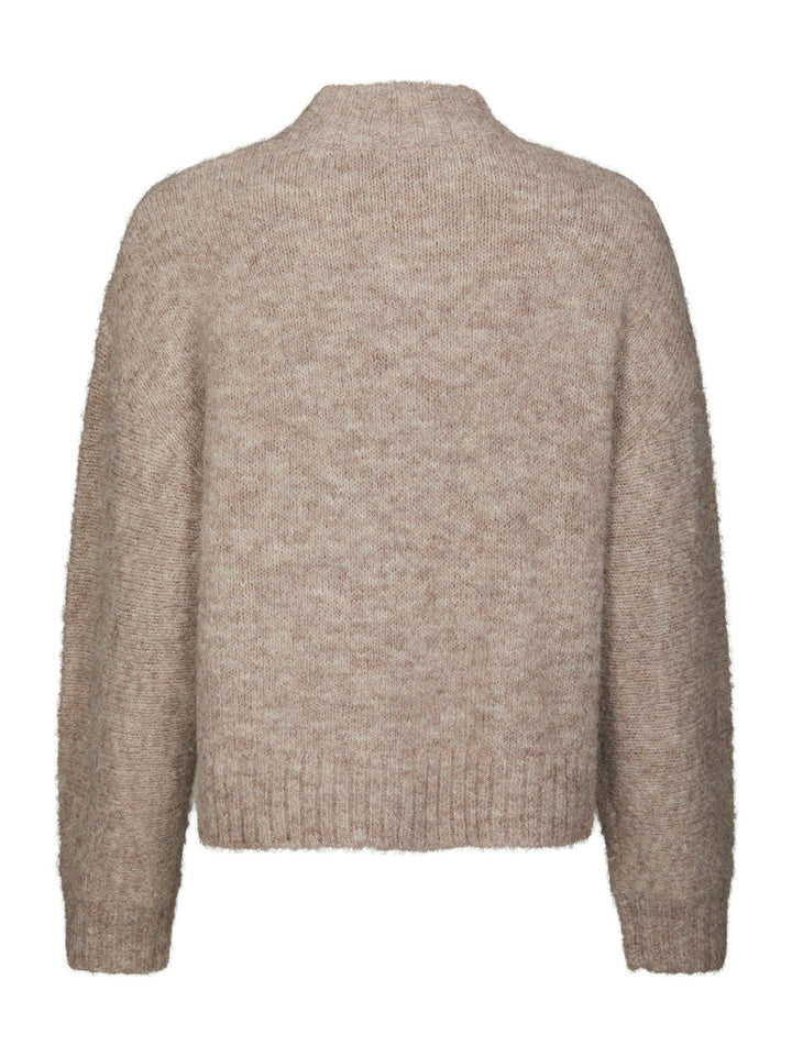 NEO NOIR - Taura Fluffy Knit Cardigan - Beige Melange