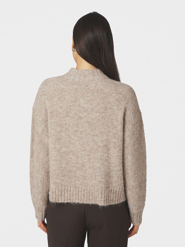 NEO NOIR - Taura Fluffy Knit Cardigan - Beige Melange