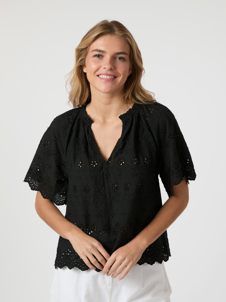 Neo Noir - Odet Embroidery Blouse - Black