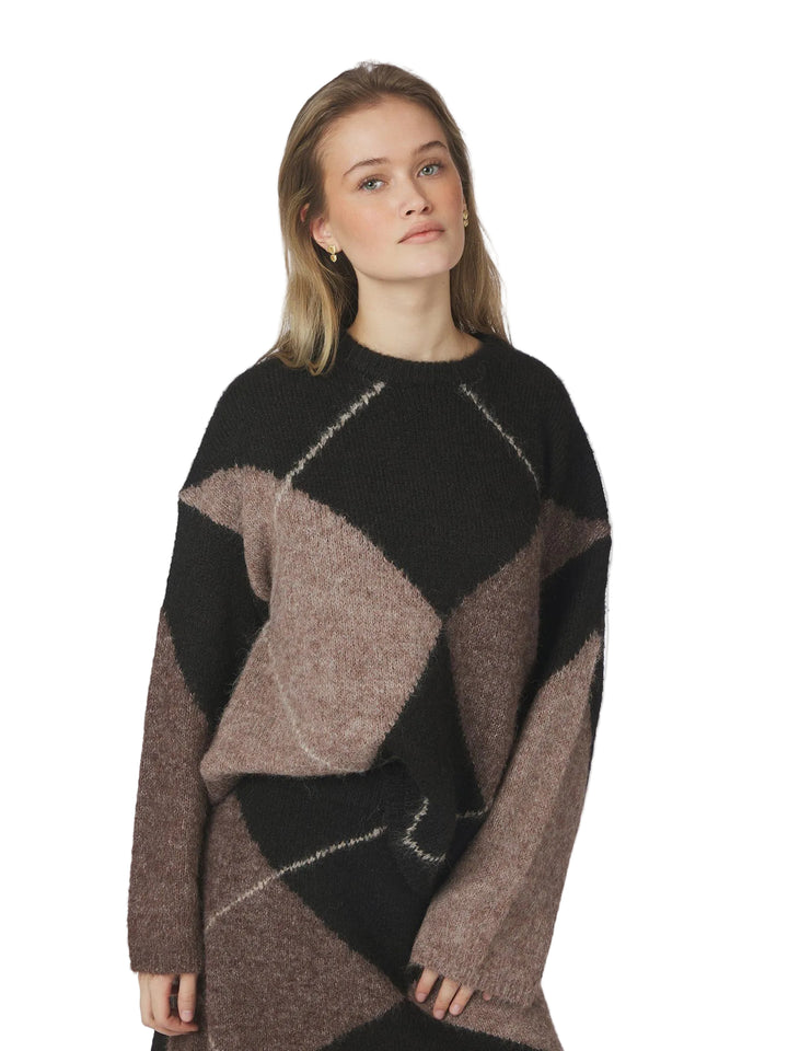 NEO NOIR - Inga Fluff Knit Blouse - Brown