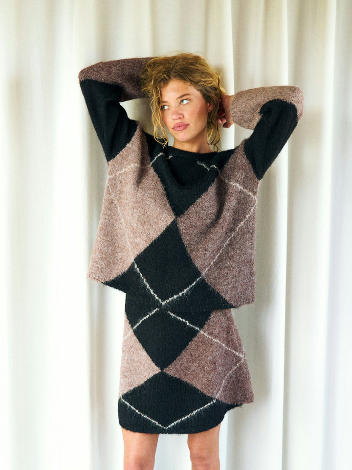 NEO NOIR - Inga Fluff Knit Blouse - Brown