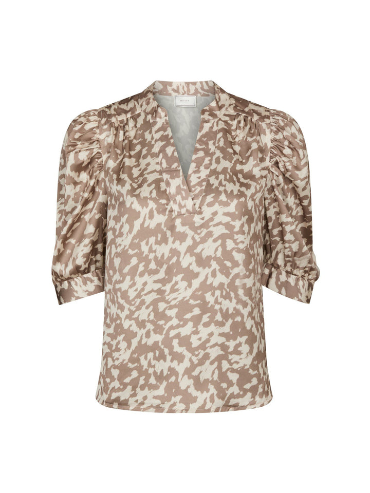 Neo Noir - Roella Graphic Fade Blouse - Dark Sand