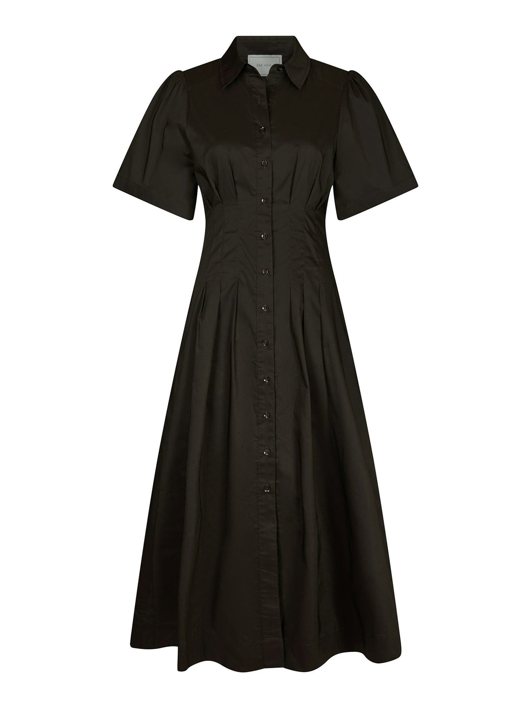 Neo Noir - Baia Poplin Dress - Chocolate Brown
