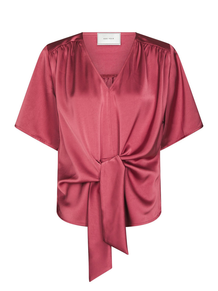 Neo Noir - Casadia Heavy Sateen Blouse - Cherry Pink