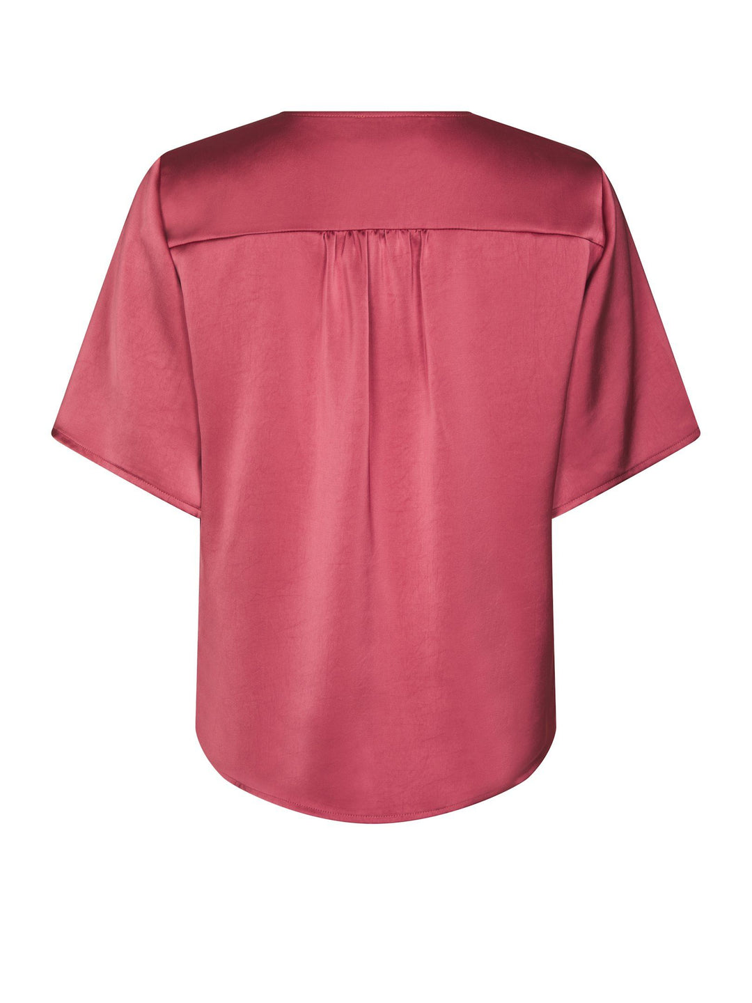 Neo Noir - Casadia Heavy Sateen Blouse - Cherry Pink