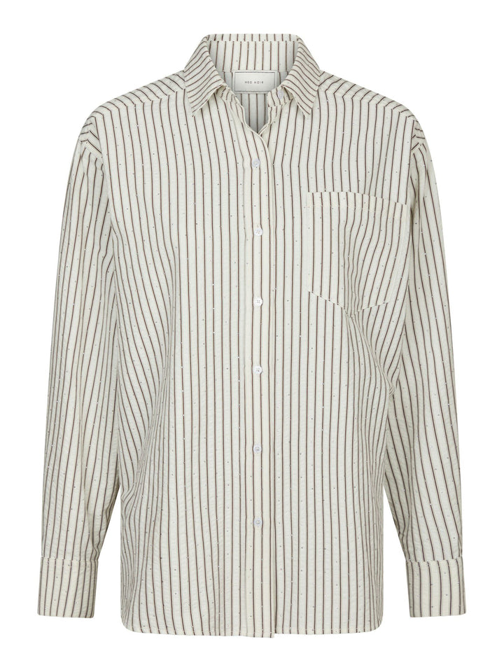 Neo Noir - Dalma Stripe Stone Shirt - Brown