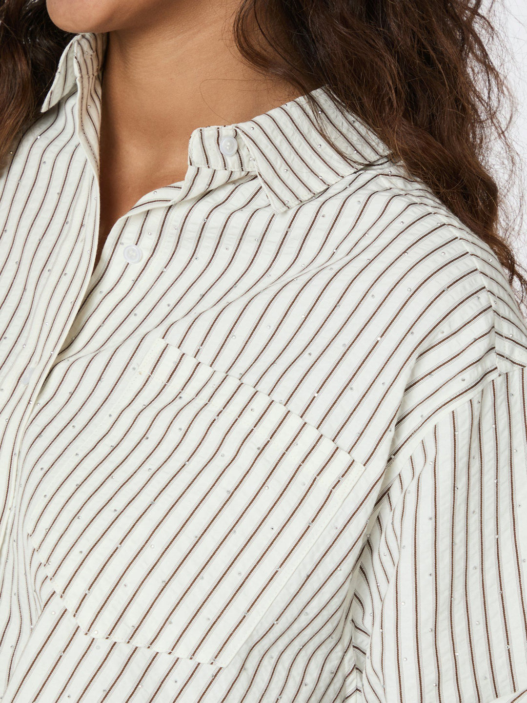 Neo Noir - Dalma Stripe Stone Shirt - Brown