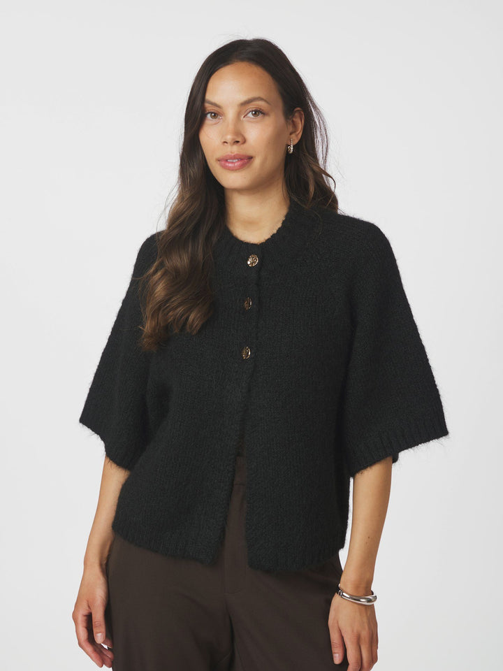 Neo Noir - Benuta Fluffy Knit Cardigan - Black