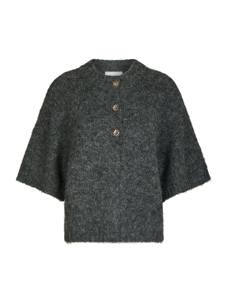 Neo Noir - Benuta Fluffy Knit Cardigan - Antracit Melange