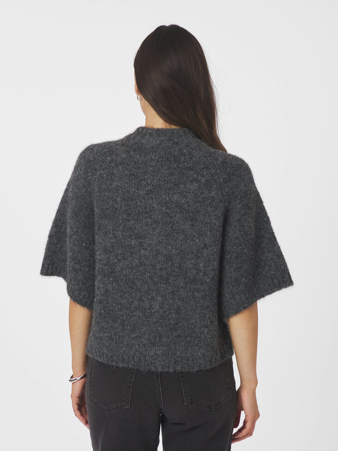 Neo Noir - Benuta Fluffy Knit Cardigan - Antracit Melange