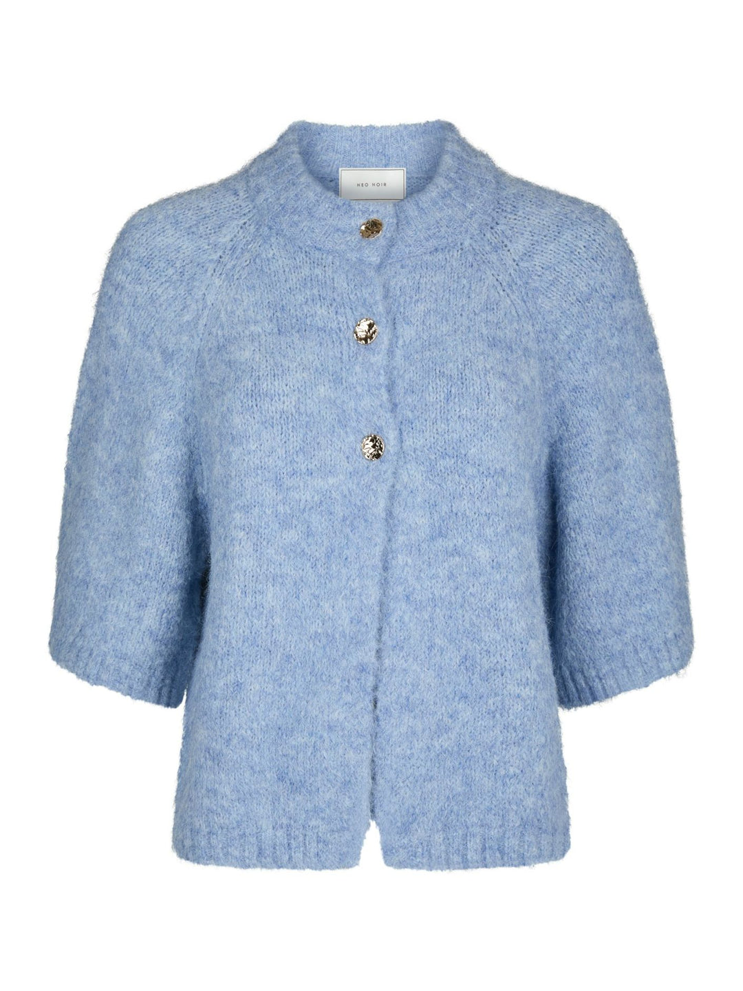 Neo Noir - Benuta Fluffy Knit Cardigan - Dusty Blue