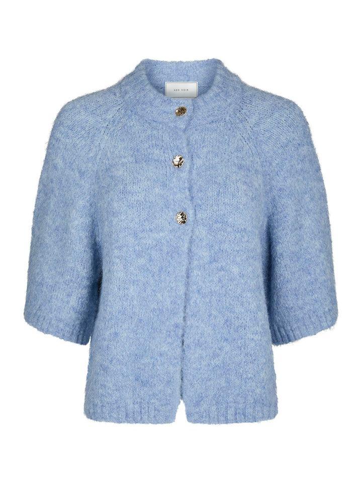 Neo Noir - Benuta Fluffy Knit Cardigan - Dusty Blue