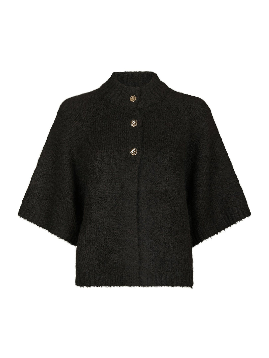 Neo Noir - Benuta Fluffy Knit Cardigan - Dark Brown