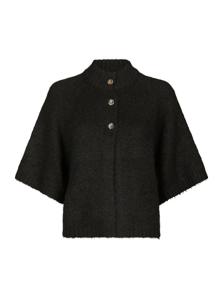 Neo Noir - Benuta Fluffy Knit Cardigan - Dark Brown