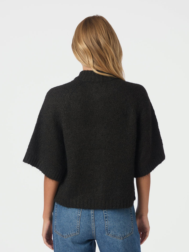 Neo Noir - Benuta Fluffy Knit Cardigan - Dark Brown