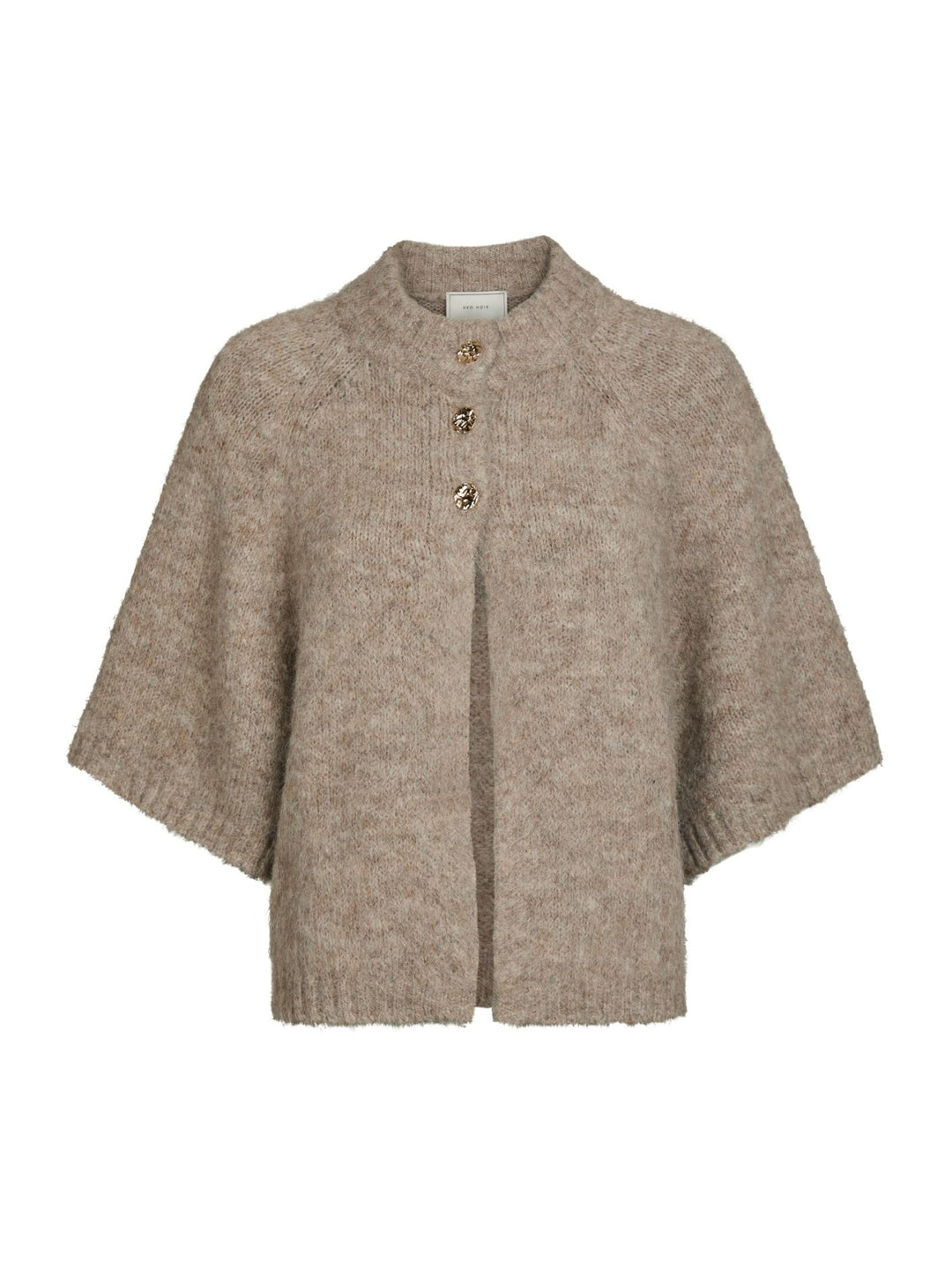 Neo Noir - Benuta Fluffy Knit Cardigan - Beige Melange