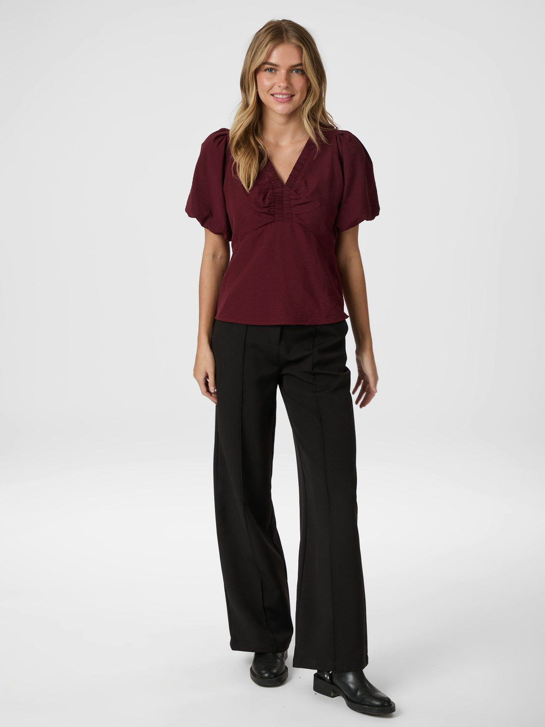 Neo Noir - Irina Structure Blouse - Wine