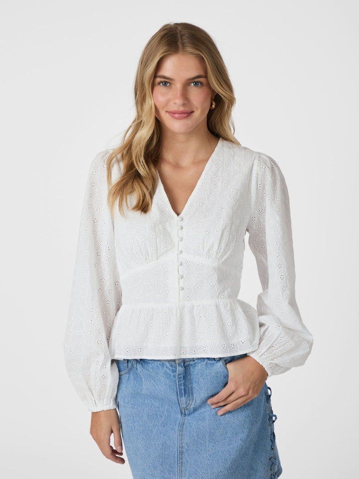 Neo Noir - Neroni Embroidery Blouse - White