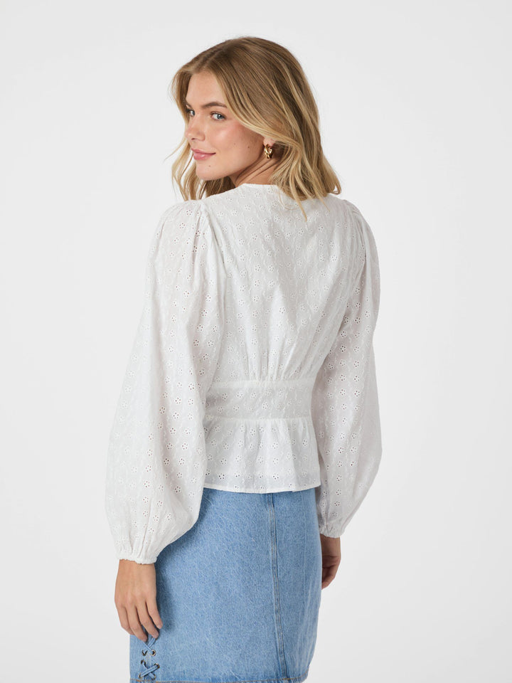 Neo Noir - Neroni Embroidery Blouse - White