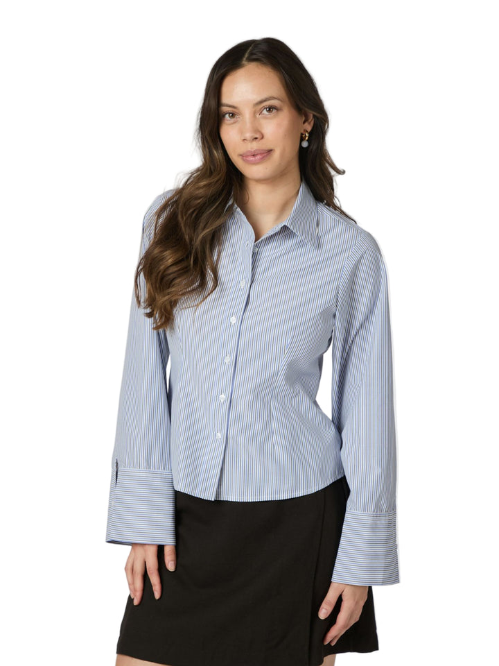 Neo Noir - Rosa Stripe Shirt - Light Blue