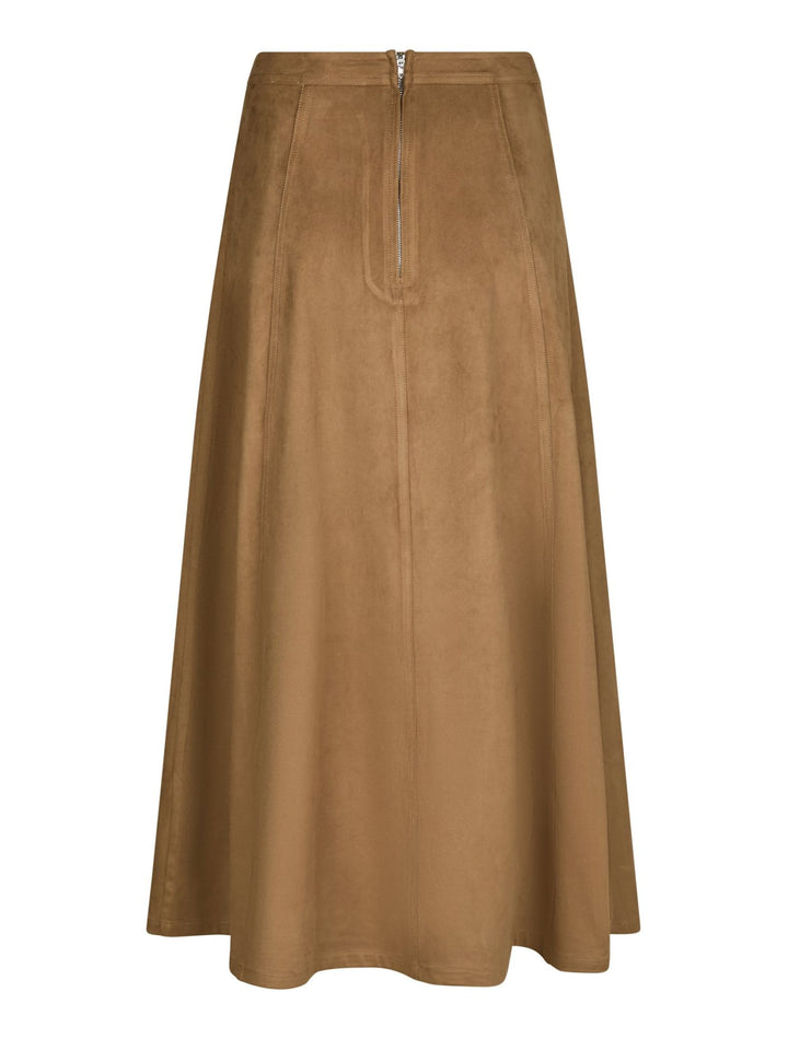 Neo Noir - Raya Faux Suede Skirt - Cognac