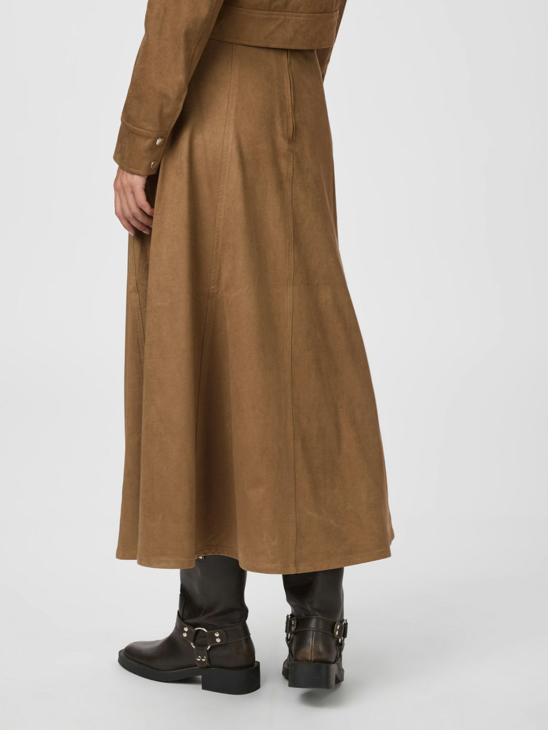 Neo Noir - Raya Faux Suede Skirt - Cognac