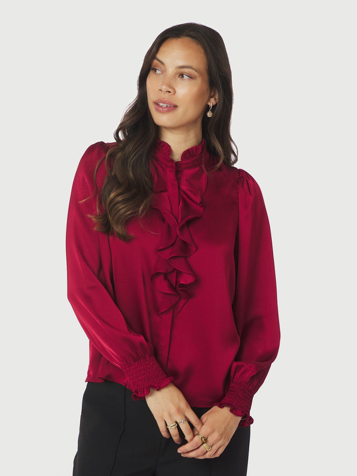 Neo Noir - Zamola Blouse - Dark Red