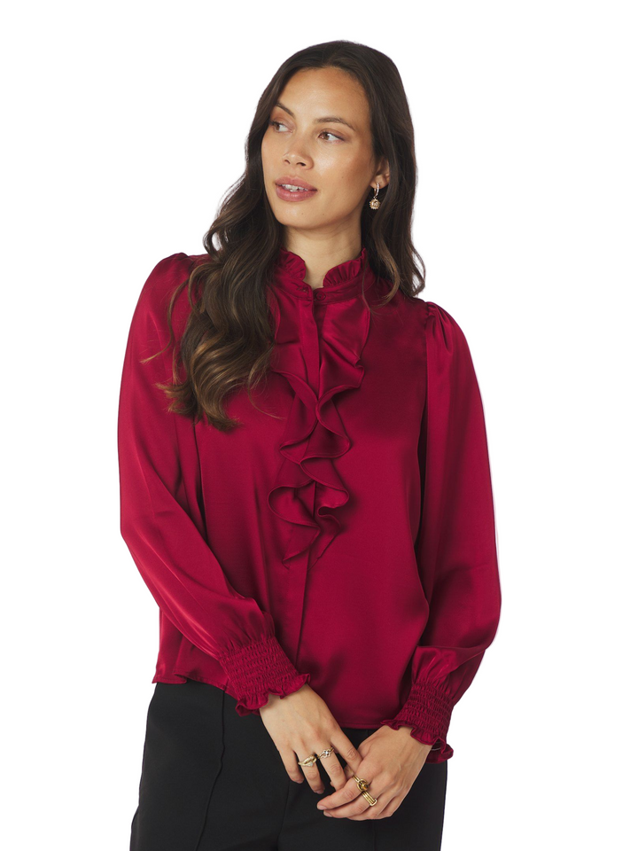 Neo Noir - Zamola Blouse - Dark Red