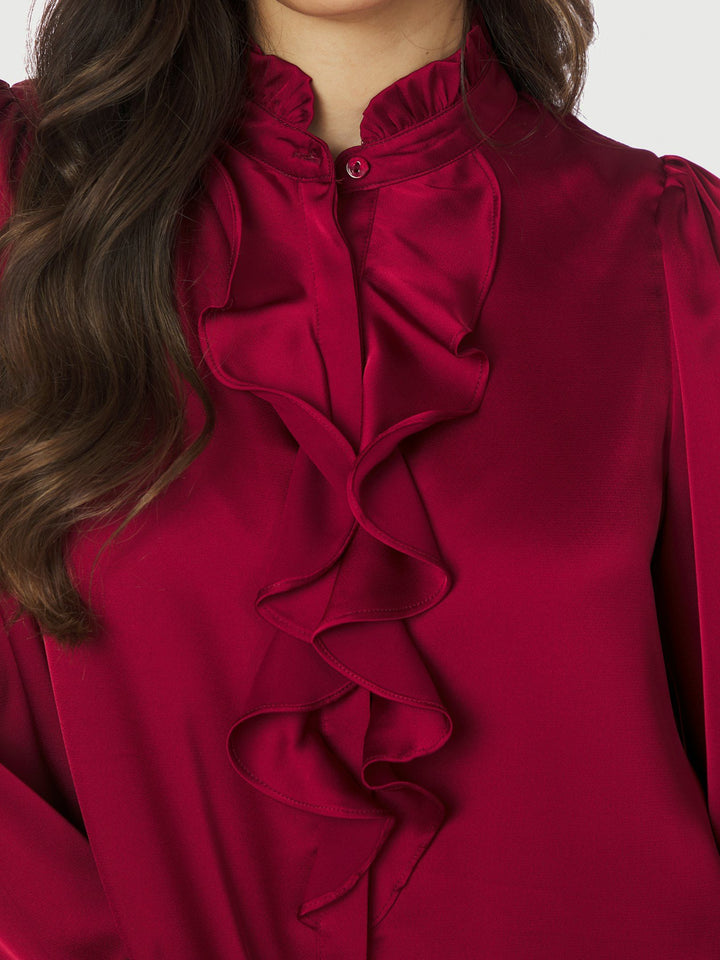 Neo Noir - Zamola Blouse - Dark Red