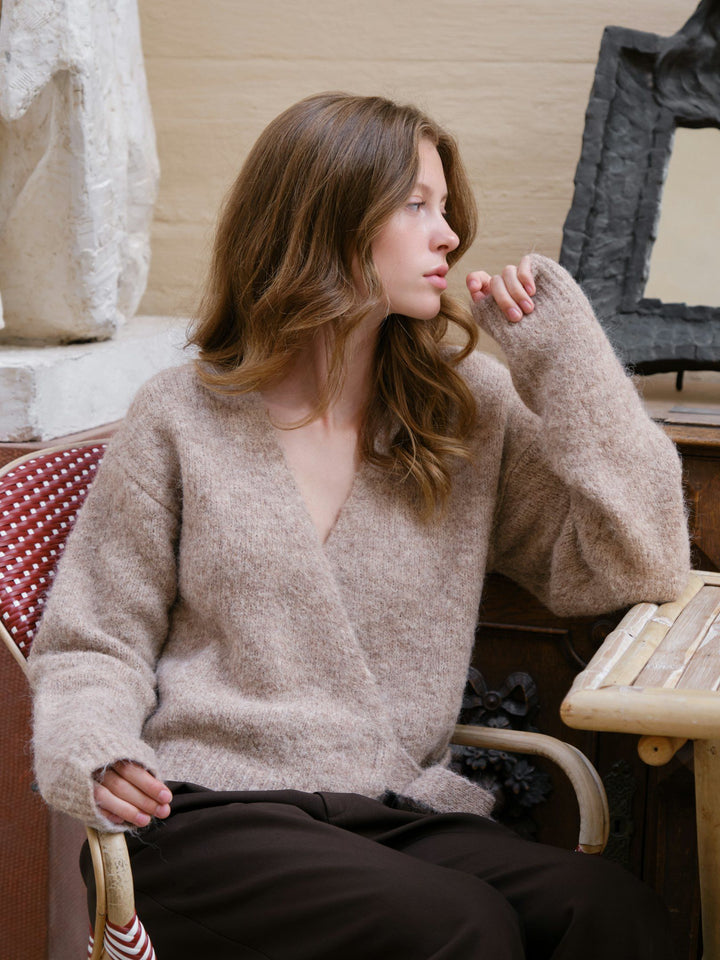 Neo Noir - Ronia Fluffy Wrap Knit Cardigan