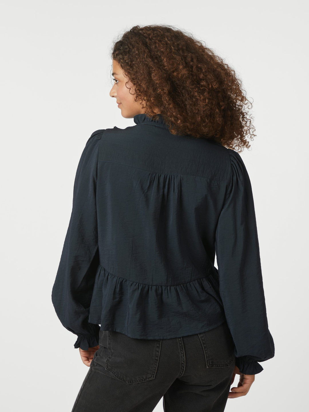 Neo Noir - Melfy Structure Blouse - Dark Navy