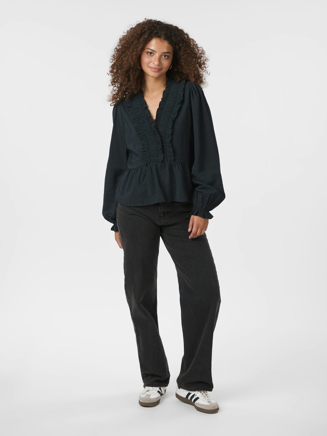 Neo Noir - Melfy Structure Blouse - Dark Navy
