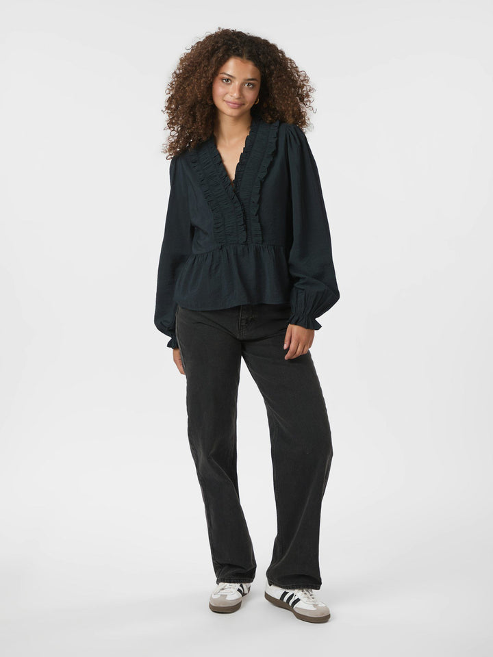 Neo Noir - Melfy Structure Blouse - Dark Navy