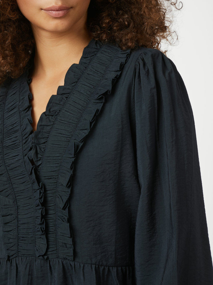 Neo Noir - Melfy Structure Blouse - Dark Navy