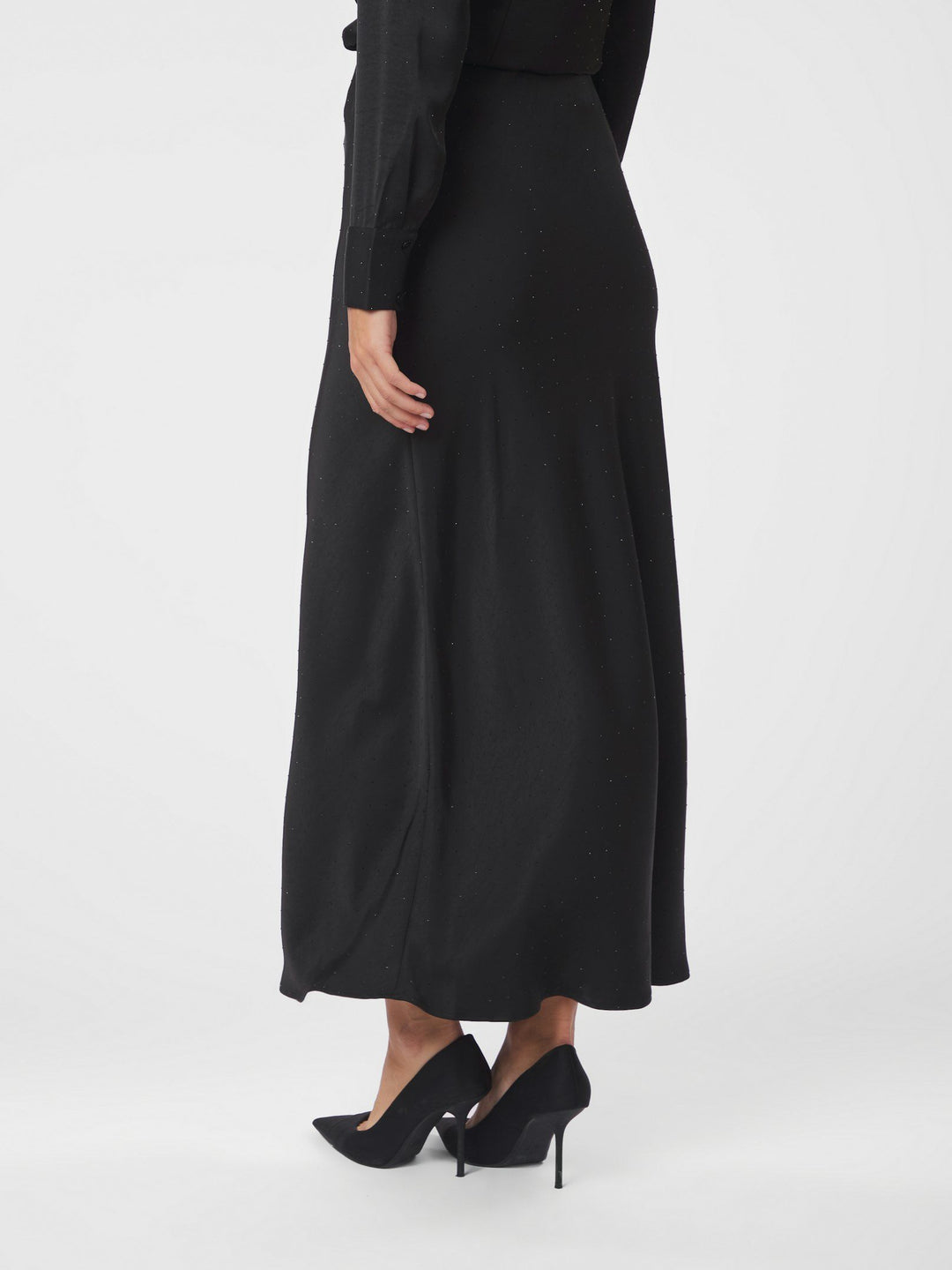 Neo Noir - Viso Heavy Sateen Bedaz Skirt - Black