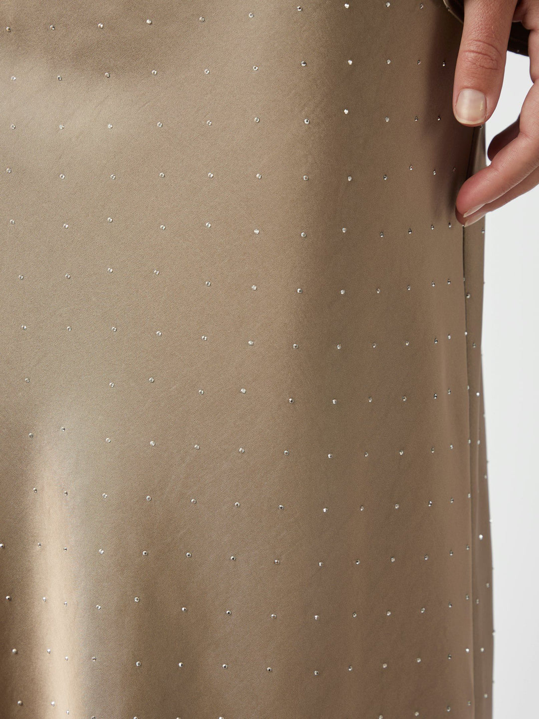 Neo Noir - Viso Heavy Sateen Bedaz Skirt - Dark Taupe