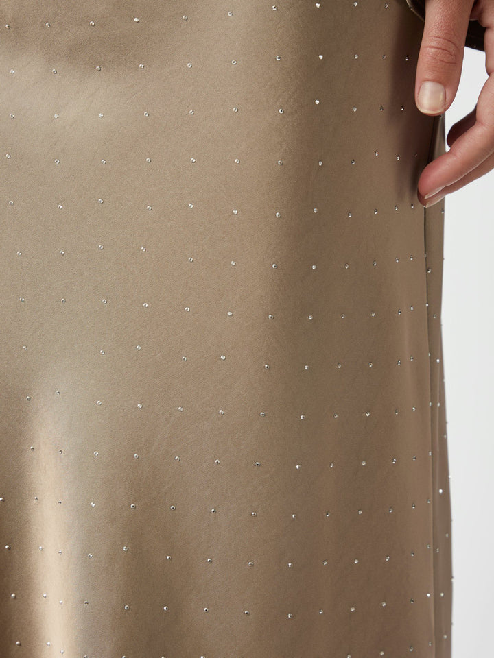 Neo Noir - Viso Heavy Sateen Bedaz Skirt - Dark Taupe