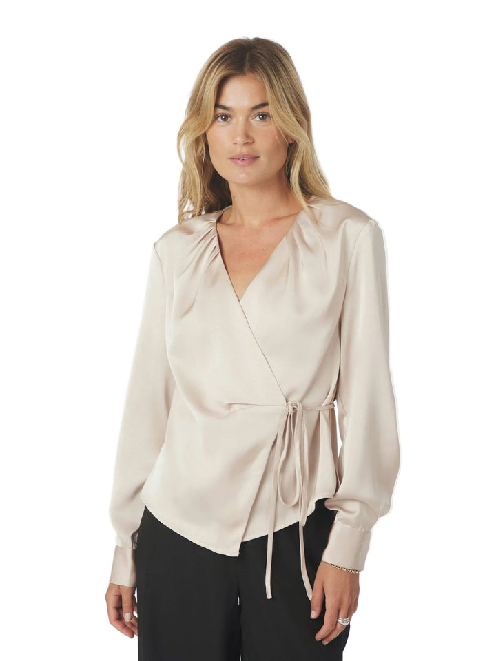 Neo Noir - Caprina Heavy Sateen Blouse - Champagne